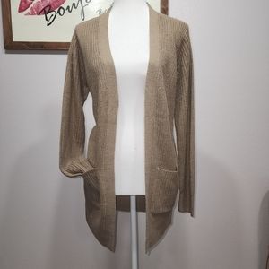 New Taupe Waffle Knit Cardigan